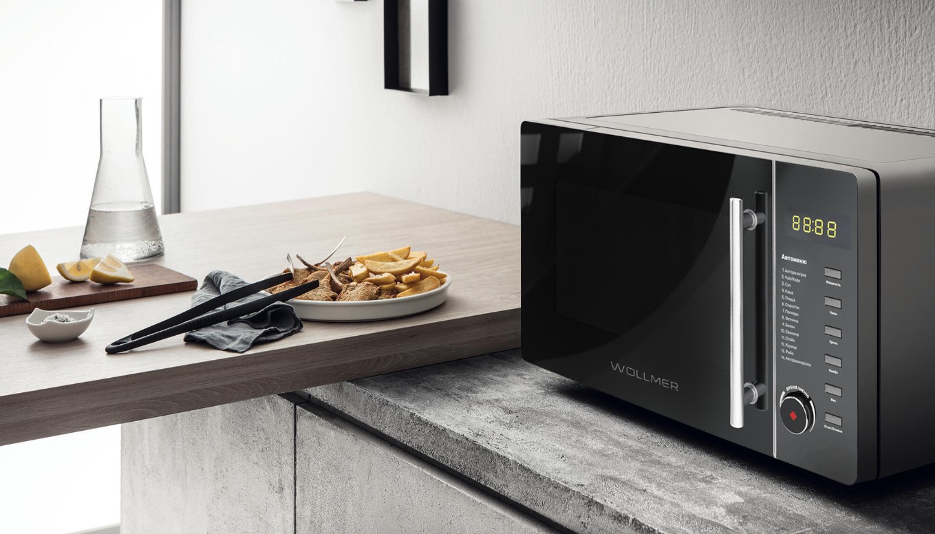 Mikrodalga fırın Wollmer E305: avantajları ve dezavantajları